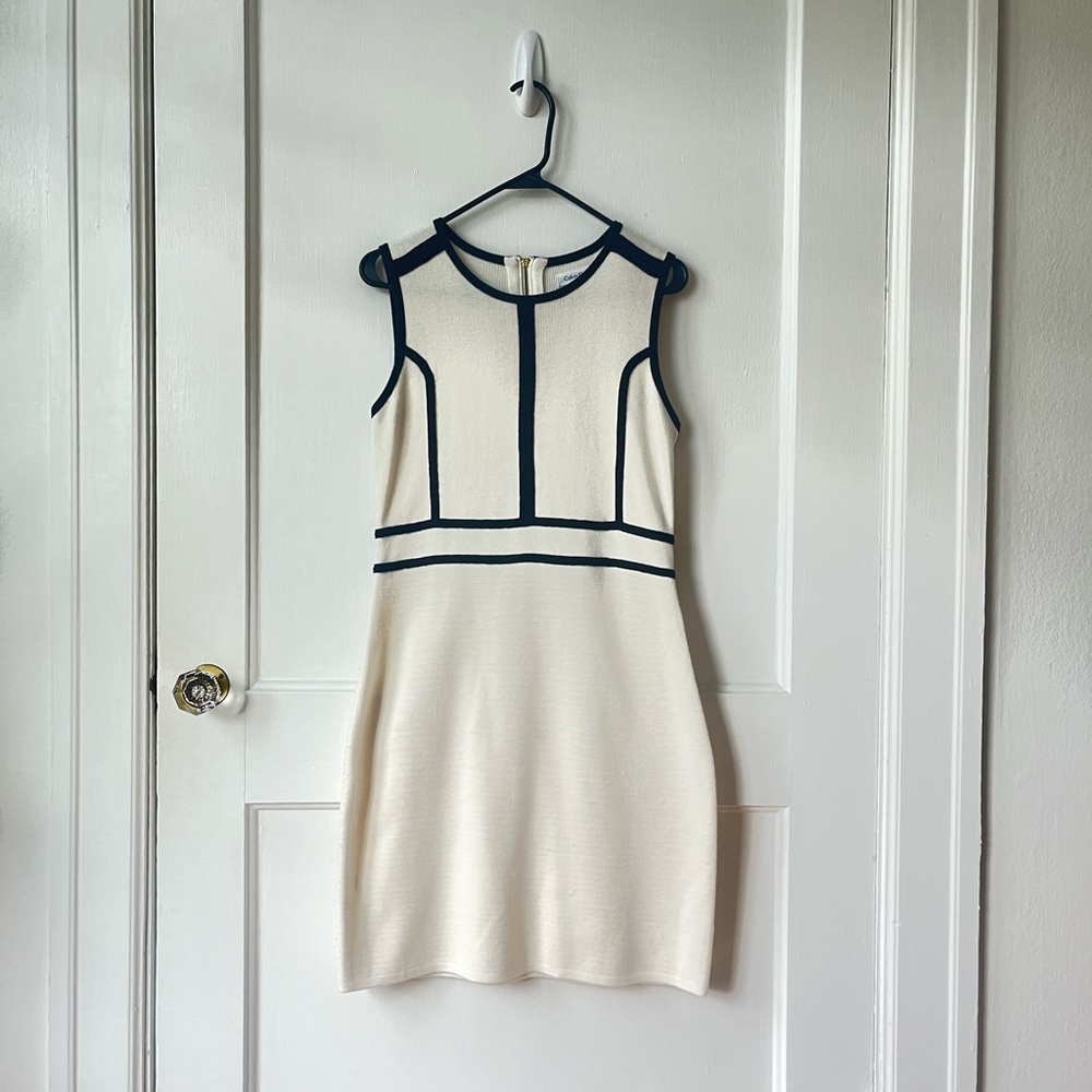 Calvin Klein Cream and Black Dress